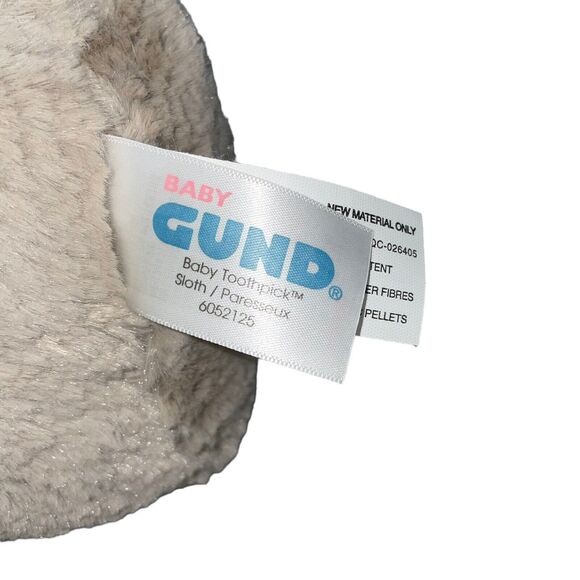 Baby Gund 12" Sloth Plush Toothpick Stuffed Animal Stitched Eyes Nursery Gift - Picture 7 of 11